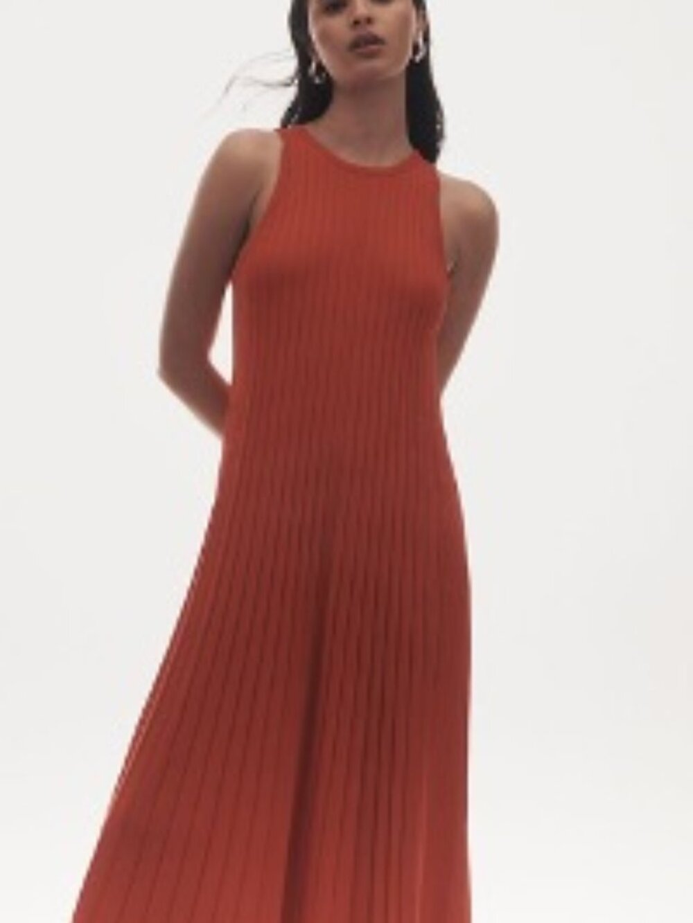 English Factory Sleeveless Pleated Midi Dress  English Factory Small